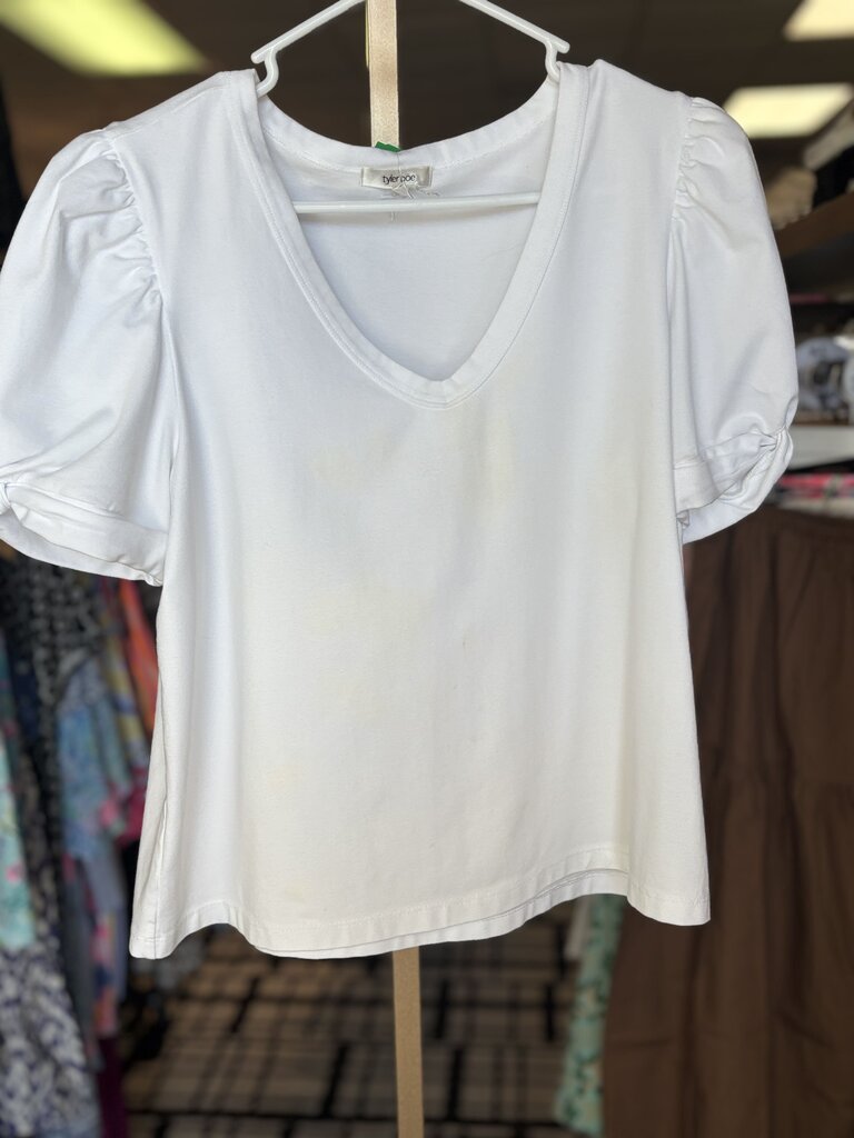 Tyler Boe - Puff Sleeve Knit Top - White