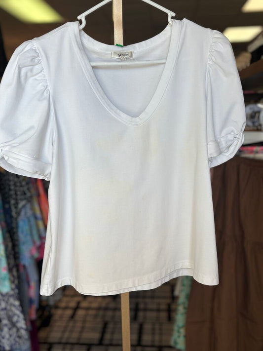 Tyler Boe - Puff Sleeve Knit Top - White