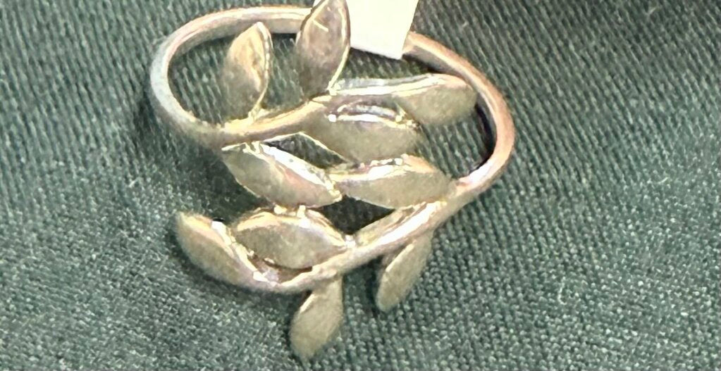 925 Sterling Silver Olive Leaf Wrap Ring