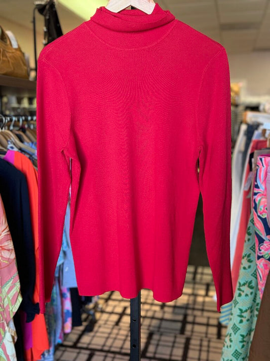 Chico's - LS Turtleneck Top - Red