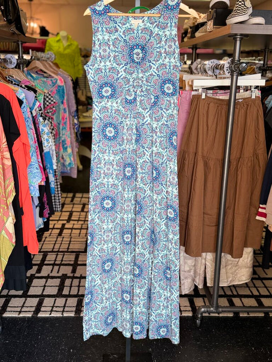Talbots - Sleeveless Jersey Knit Paisley Maxi Dress