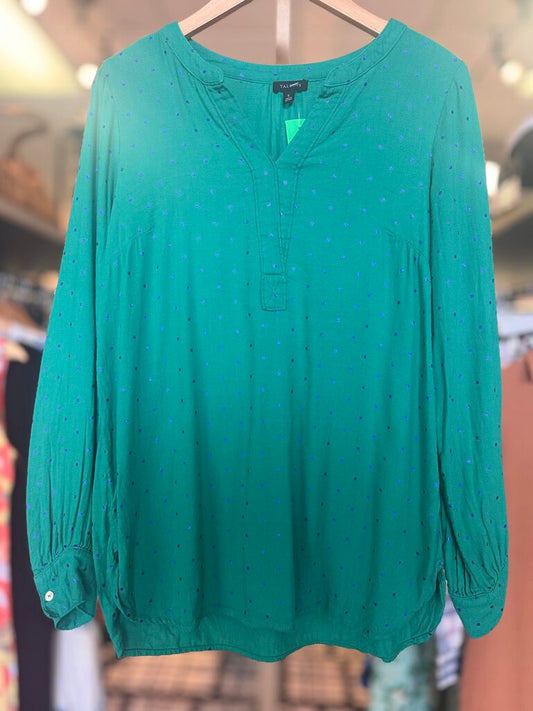 Talbots-Sparkle Popover Tunic Top - Green