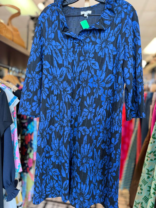 Tyler Boe- Floral Print Ruffle Trim Sweater Dress