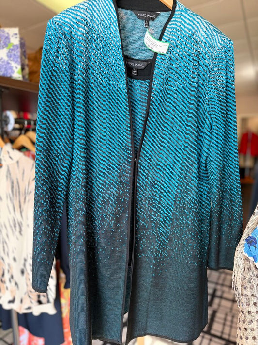 Ming Wang - Chevron Knit Jacket & Tank Set