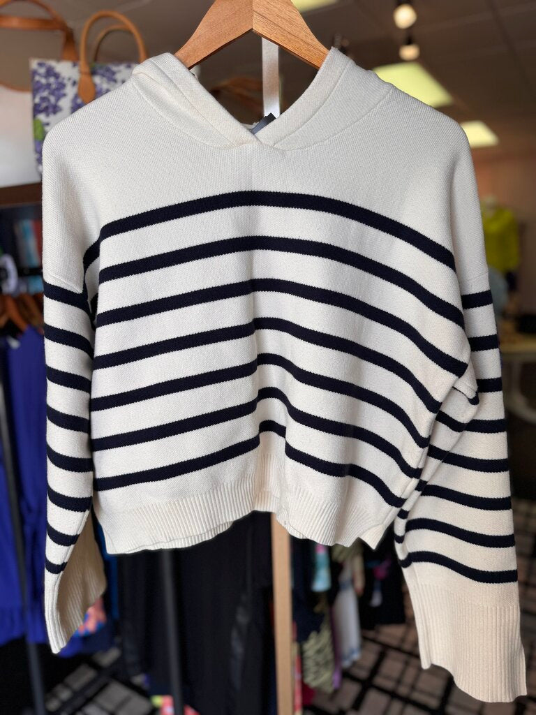 Vestique - Striped Sweater Hoodie