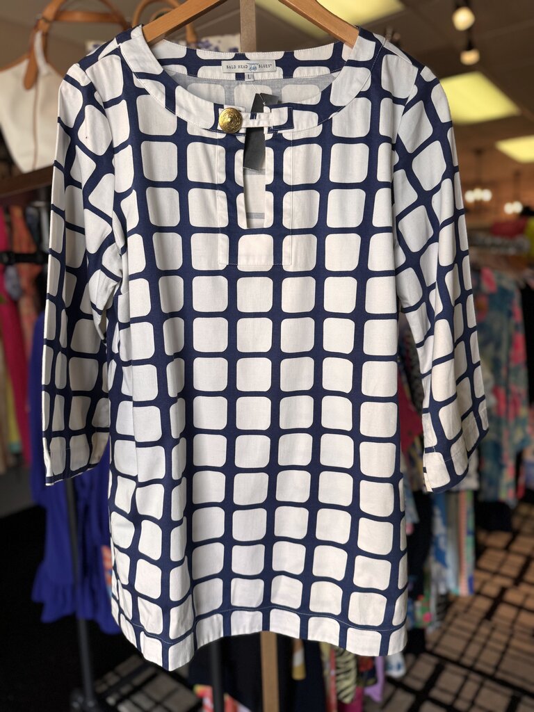 Bald Head Blues- Colorblock Tunic Top - Navy