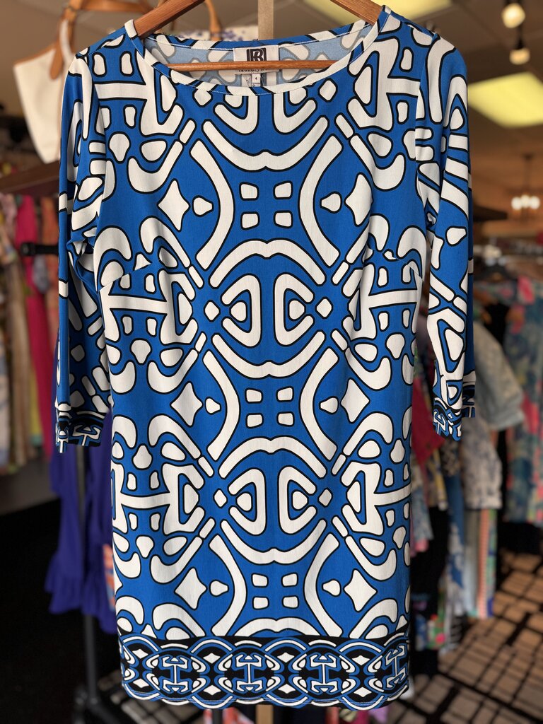Laundry by Design - Geometric Print Shift Dress - Blue