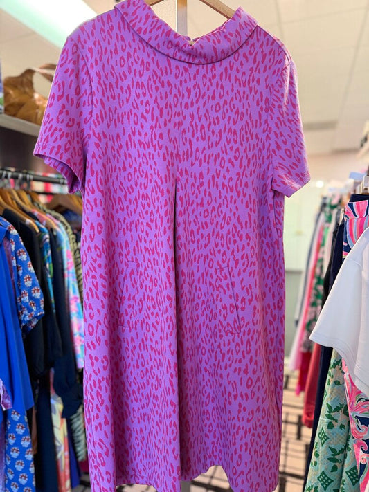 Tyler Boe - Kristen Dress in Pink Leopard Print