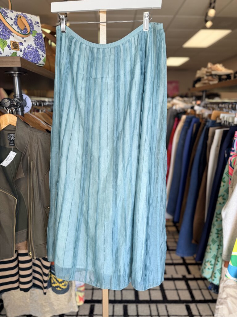 Nic+Zoe - Pleated Maxi Skirt in Tiffany Blue