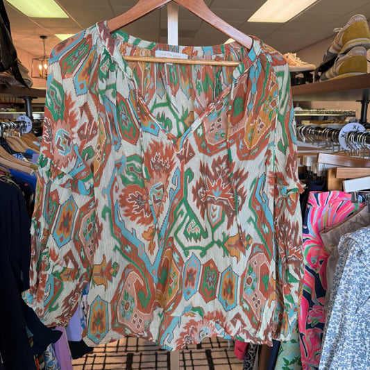 Love the Label - Boho Ikat Balloon Sleeve Top