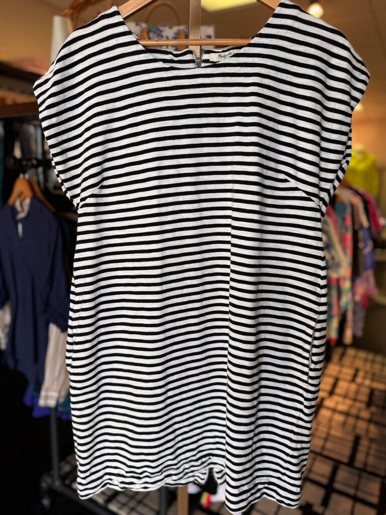 Madewell - Knit Striped Mini Dress w. Zip Detail
