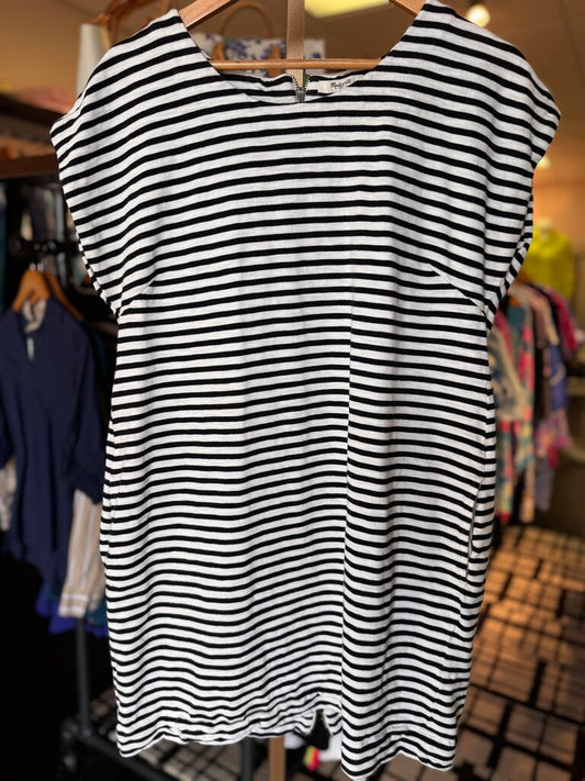 Madewell - Knit Striped Mini Dress w. Zip Detail