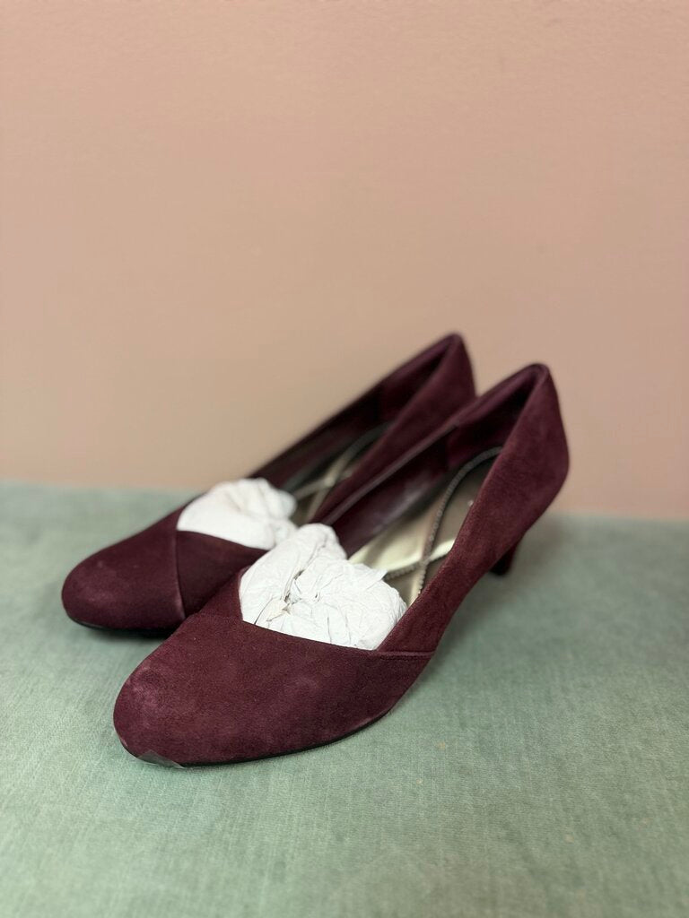 Easy Spirit - Suede Block Heel Pumps - Wine