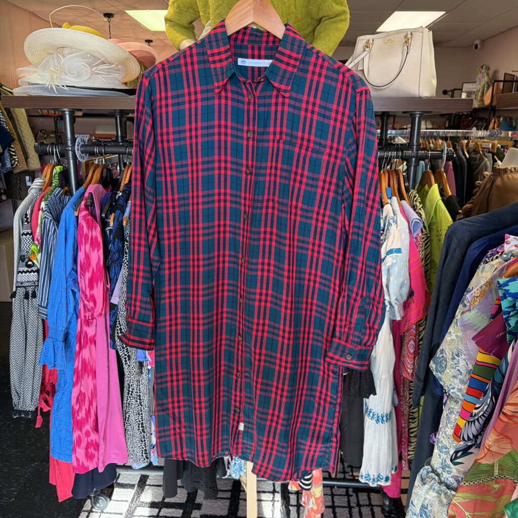 Southern Tide - Twill Plaid Button Down Shirt Dress