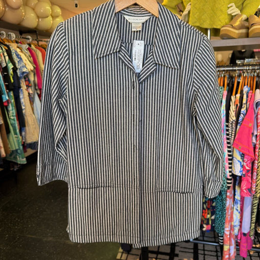 VTG Allison Daley - Pinstripe Jacket and Pant Set - Blue