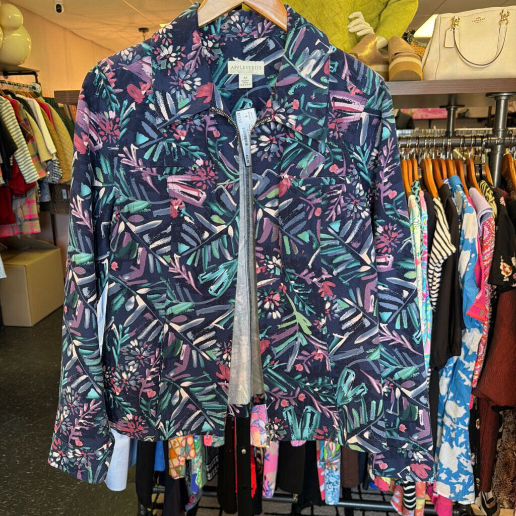 VTG Appleseeds - Full Zip Floral Print Jacket