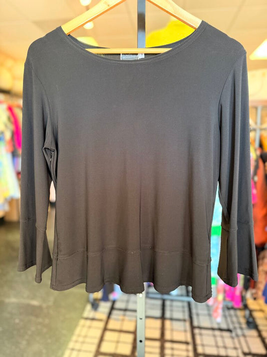 Sympli - Bell Sleeve Top - Black