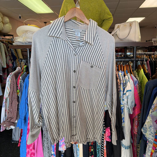 Multiples NWT - Striped Button Down - Granite