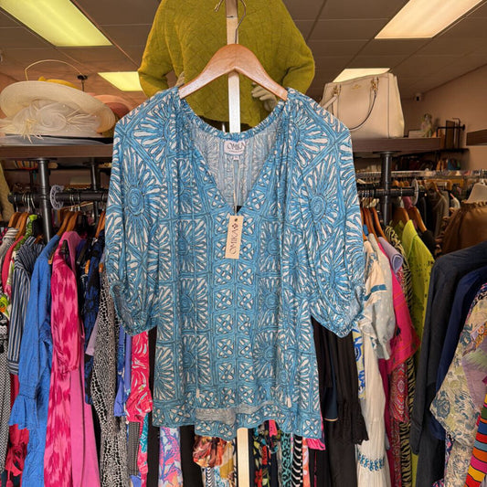 Omika NWT - Isla Blouse in Kashni Ocean