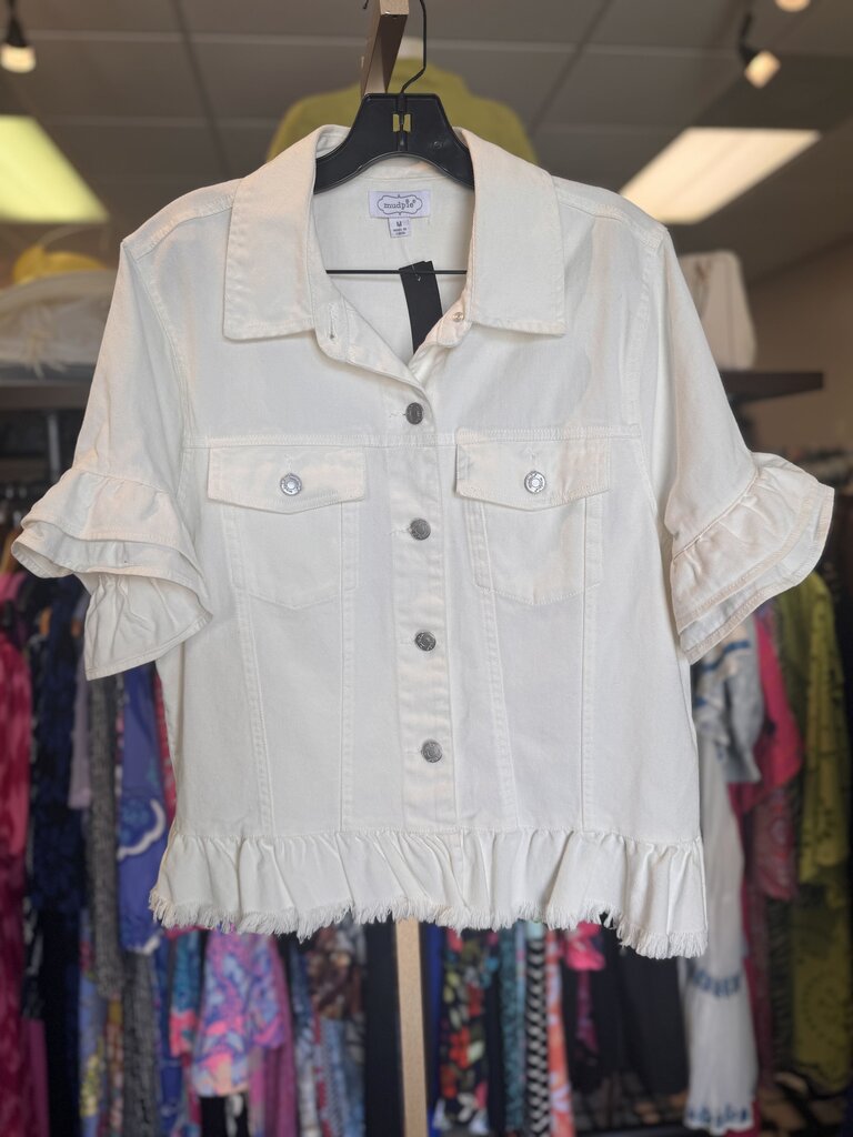 Mudpie - SS Denim Jacket - Cream