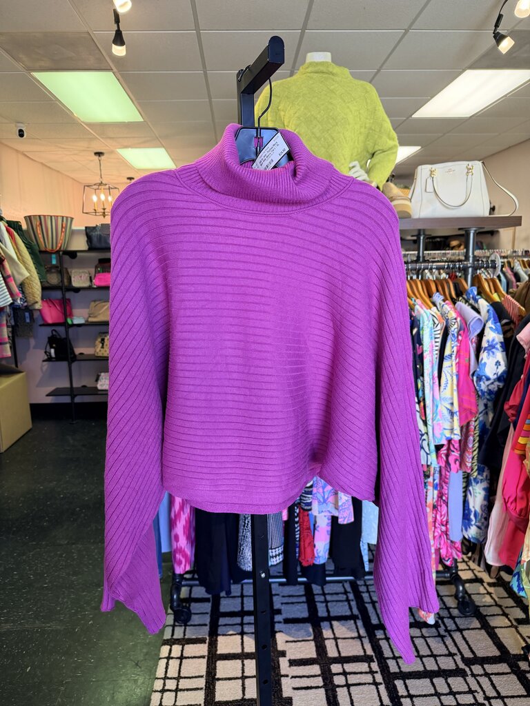 Jade by Jane - Fuchsia Mock Neck Wide Sleeve Top