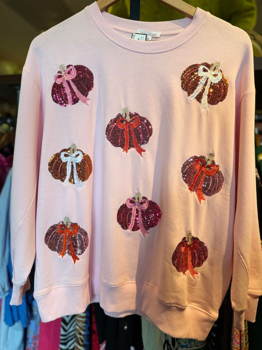 Mary Square NWT - Sarah Sweatshirt - Pumpkin Bows Pink