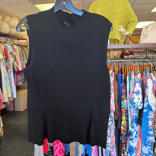 Talbots - Sleeveless Ribbed Peplum Sweater - Black
