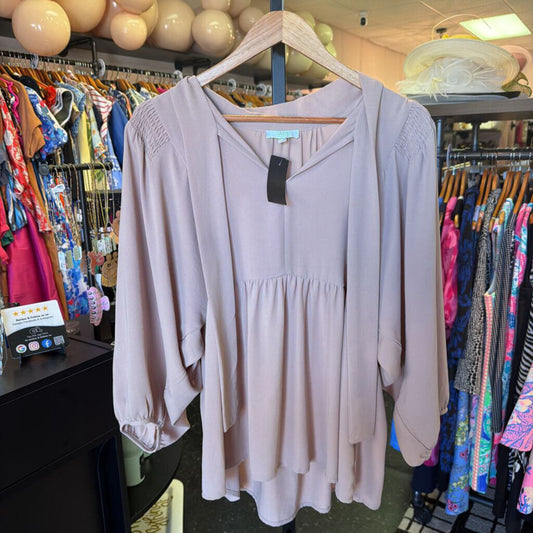 Jade Melody Tam - Balloon Sleeve Blouse - Tan