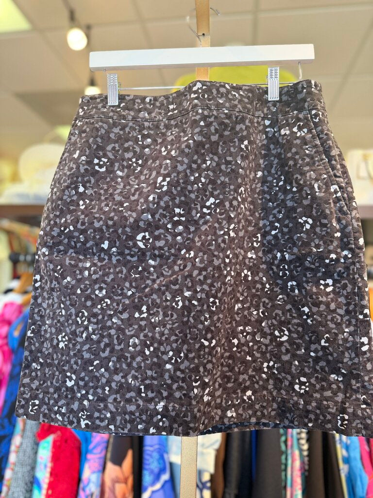 Talbots - Knit Skirt - Leopard Print - Black