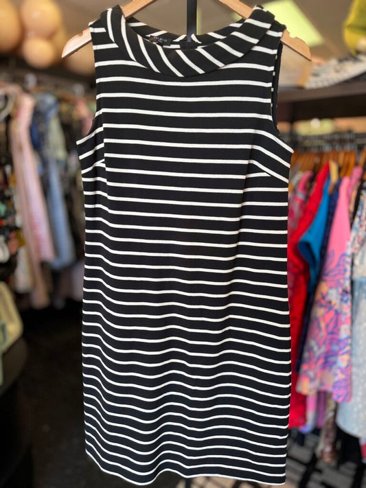 Talbots NWT - Striped Knit Sheath Dress - Black