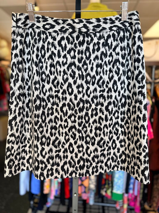 Talbots - Corduroy Skirt - Black Cheetah Print
