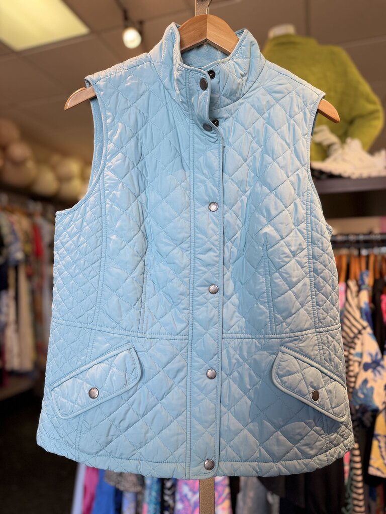 Talbots- Quilted Fleece Vest- Blue