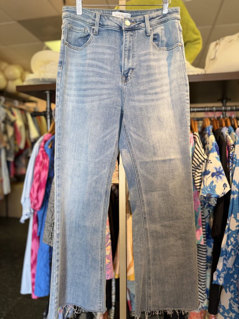 Risen Jeans - Flare Leg Denim - Light Wash