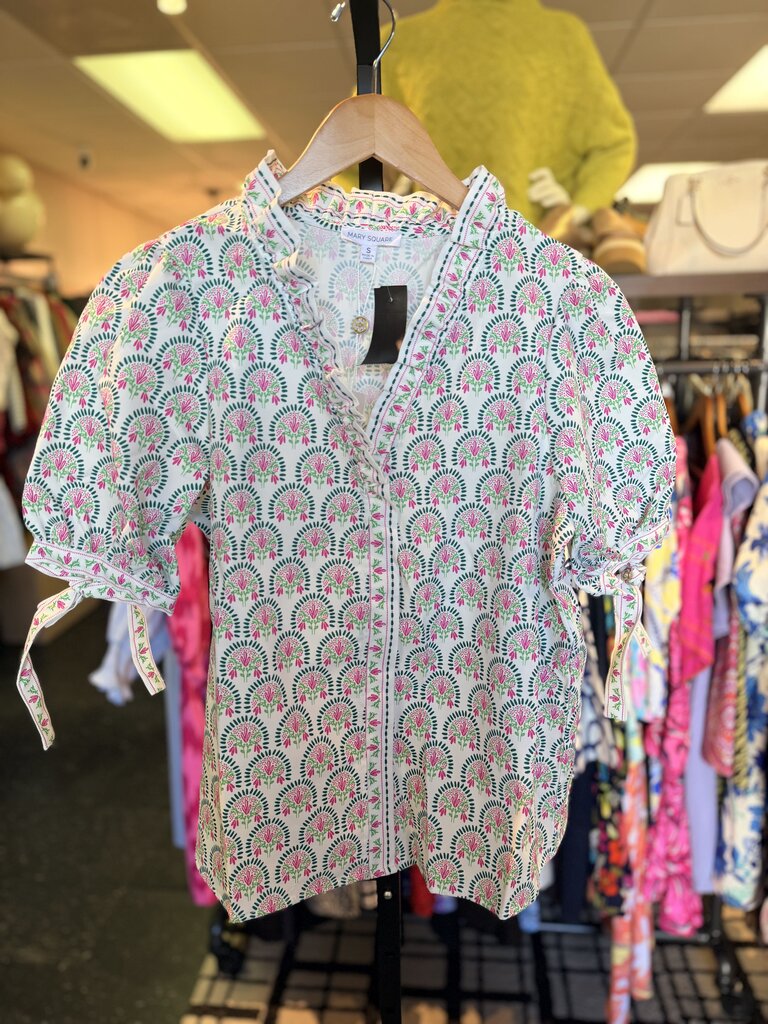 Mary Square NWT Brynn Top | Sunshower Flora White