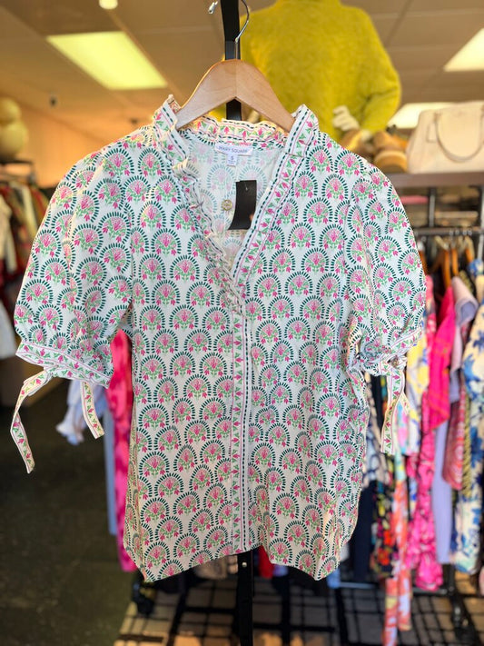Mary Square NWT Brynn Top | Sunshower Flora White