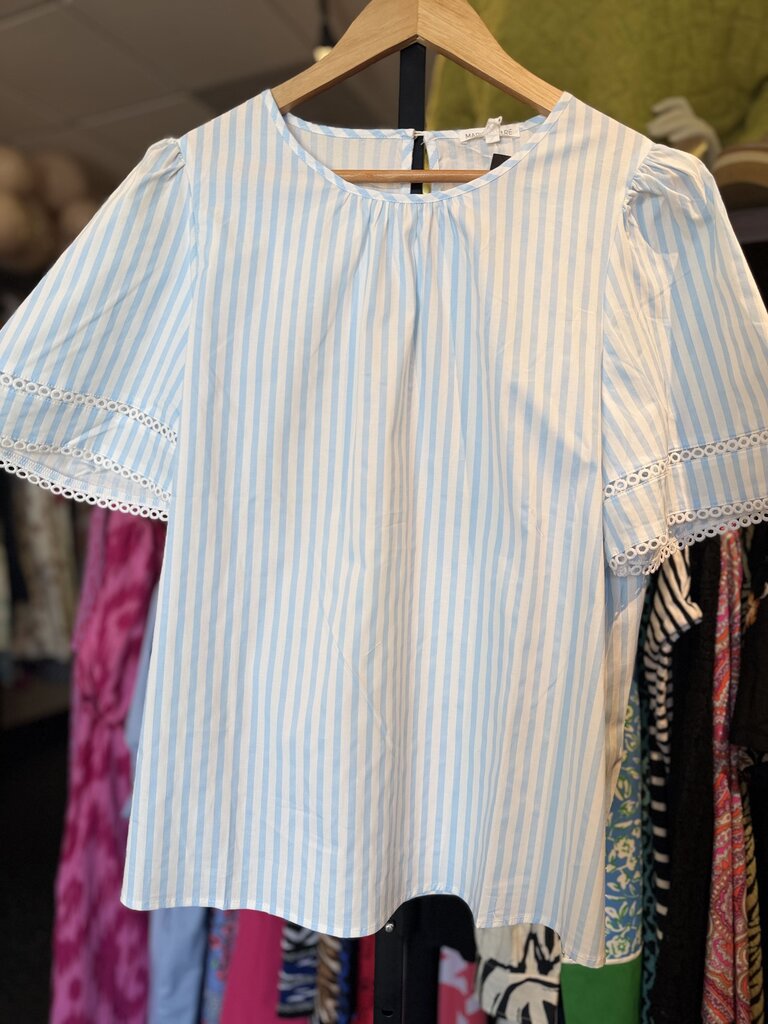 Mary Square NWT- Tabby Top | Pin Stripe Blue