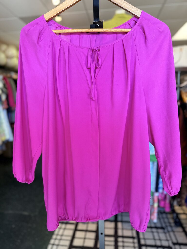 Ann Taylor - LS Blouse w. Tie Neckline - Pink