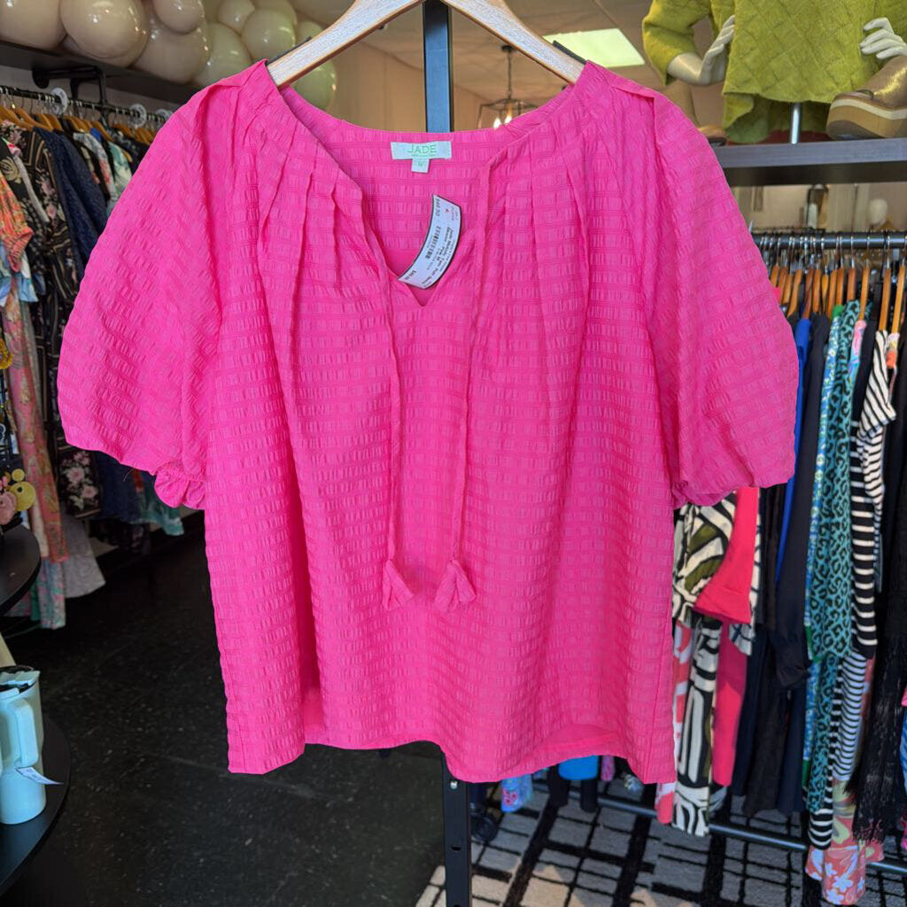 Jade Melody Tam- Puff Sleeve Blouse - Pink
