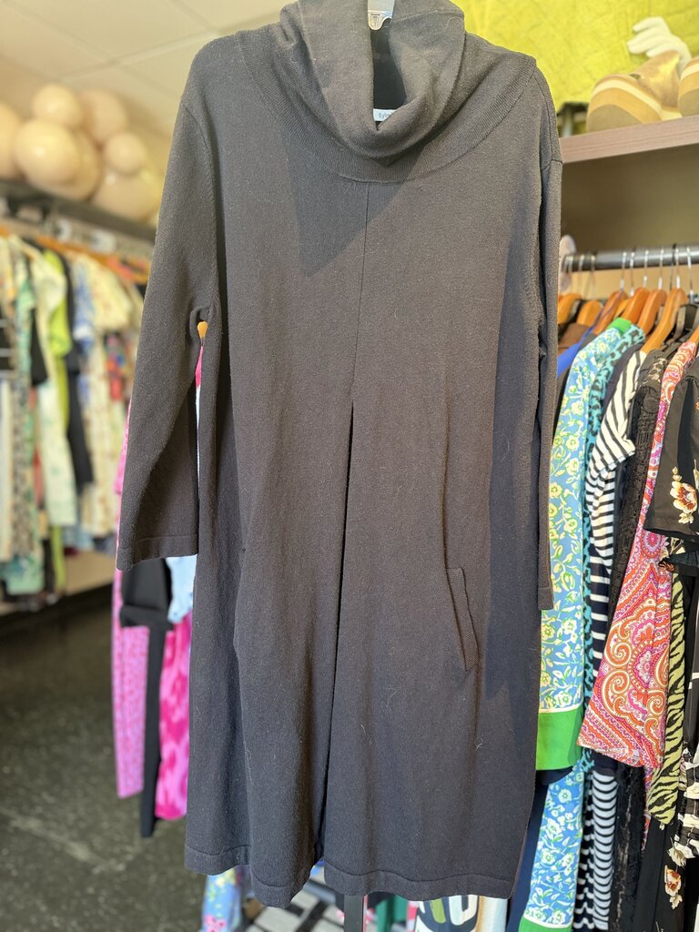 Tyler Boe - Kim Cotton-Cashmere Cowlneck Dress - Black