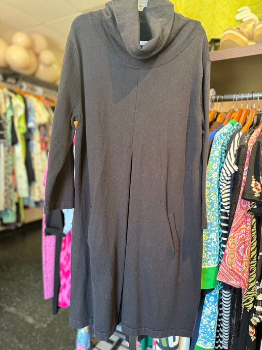 Tyler Boe - Kim Cotton-Cashmere Cowlneck Dress - Black