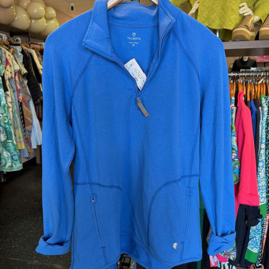 T by Talbots - Knit Quarter Zip Pullover - Blue