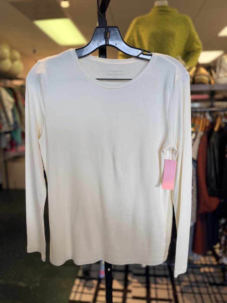 Talbots - Cotton Crewneck LS - Cream