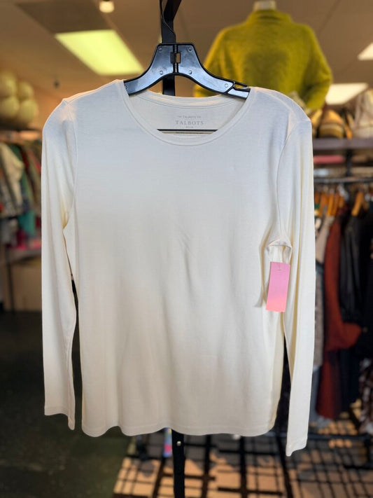 Talbots - Cotton Crewneck LS - Cream