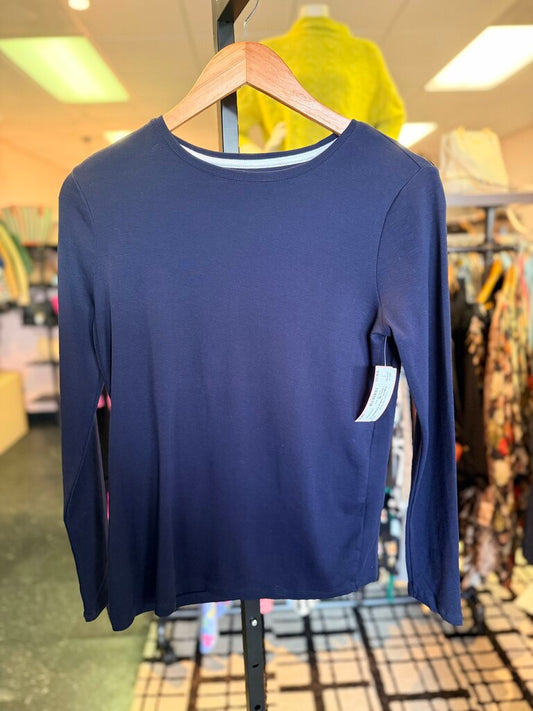Talbots - Cotton Crewneck LS - Navy