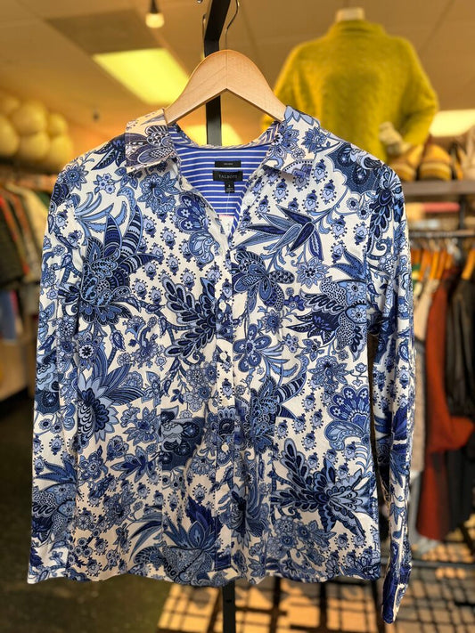 Talbots - LS Button Down Top in Paisley Print