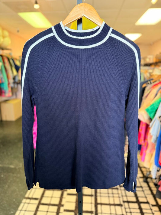 T by Talbots - Ribbed Mockneck Sweater - Navy