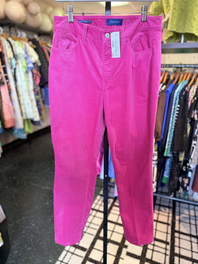 Talbots- Velveteen HW Straight Leg Curvy Pants - Pink