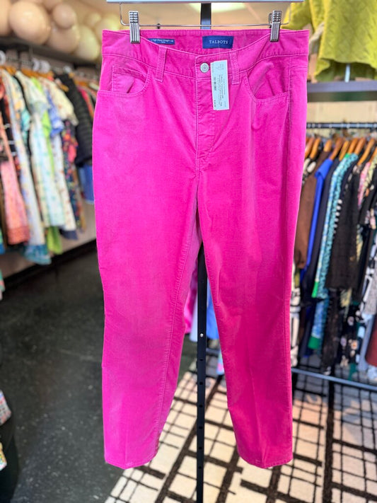 Talbots- Velveteen HW Straight Leg Curvy Pants - Pink