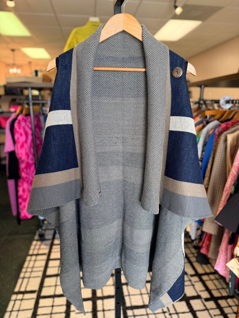 Reversible Open Colorblock Knit Cardigan