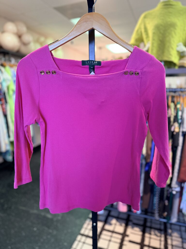 LRL Lauren Top- Pink- 3/4 Sleeve